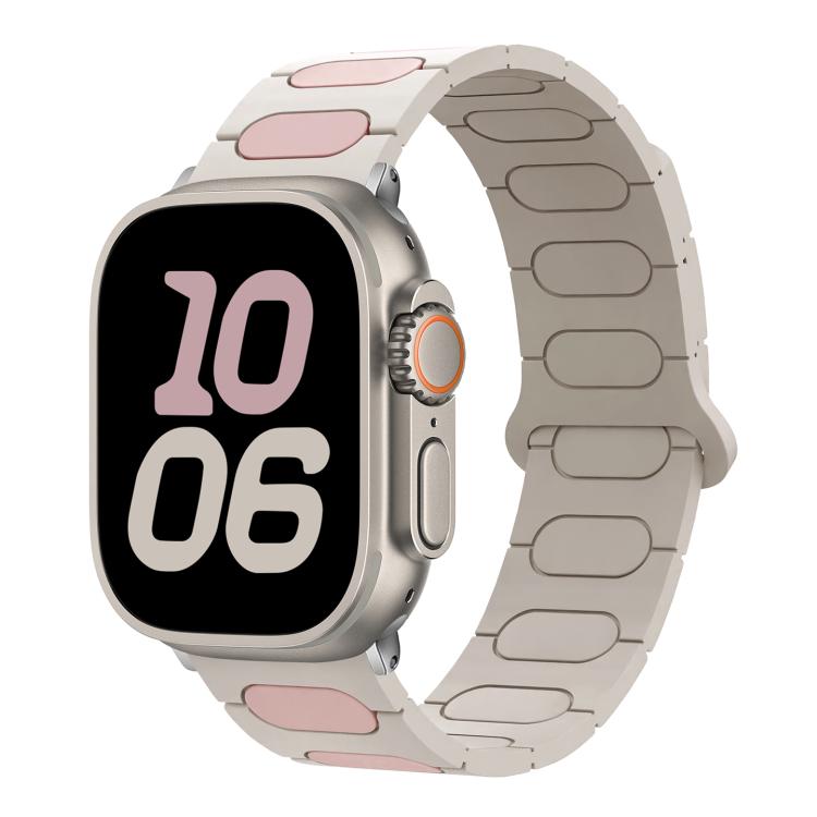 타원형 자석 실리콘 시계 밴드, 애플 워치 46mm / 49mm / 45mm / 44mm용, 애플 워치 42mm / 41mm / 40mm / 38mm용
