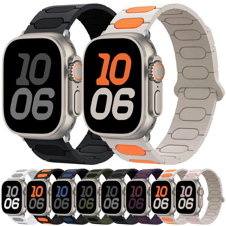 타원형 자석 실리콘 시계 밴드, 애플 워치 46mm / 49mm / 45mm / 44mm용, 애플 워치 42mm / 41mm / 40mm / 38mm용