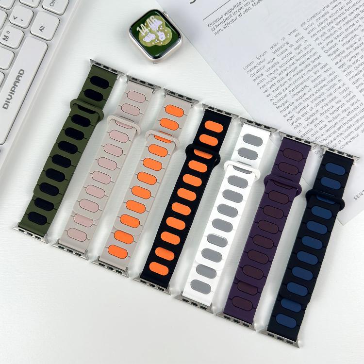 타원형 자석 실리콘 시계 밴드, 애플 워치 46mm / 49mm / 45mm / 44mm용, 애플 워치 42mm / 41mm / 40mm / 38mm용