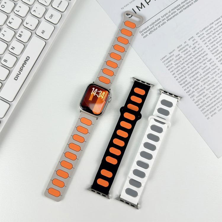 타원형 자석 실리콘 시계 밴드, 애플 워치 46mm / 49mm / 45mm / 44mm용, 애플 워치 42mm / 41mm / 40mm / 38mm용