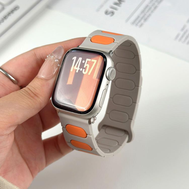 타원형 자석 실리콘 시계 밴드, 애플 워치 46mm / 49mm / 45mm / 44mm용, 애플 워치 42mm / 41mm / 40mm / 38mm용