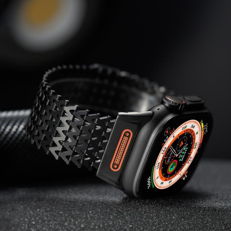 롱 스켈레톤 W형 자석 스테인리스 스틸 시계 밴드, 애플 워치 46mm / 49mm / 45mm / 44mm용
