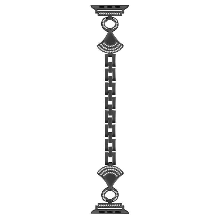조개껍데기 박힌 다이아몬드 금속 시계 밴드, 애플 워치 46mm / 49mm / 45mm / 44mm용, 애플 워치 42mm / 41mm / 40mm / 38mm용