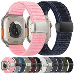 자석 버클 물결 무늬 나일론 시계 밴드, 애플 워치 46mm / 49mm / 45mm / 44mm용, 애플 워치 42mm / 41mm / 40mm / 38mm용