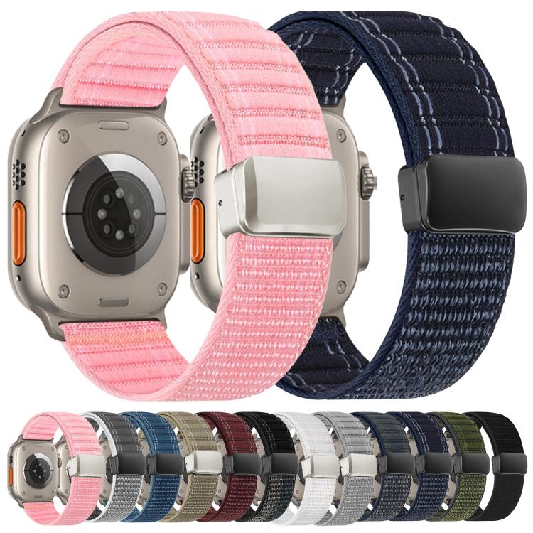 자석 버클 물결 무늬 나일론 시계 밴드, 애플 워치 46mm / 49mm / 45mm / 44mm용, 애플 워치 42mm / 41mm / 40mm / 38mm용