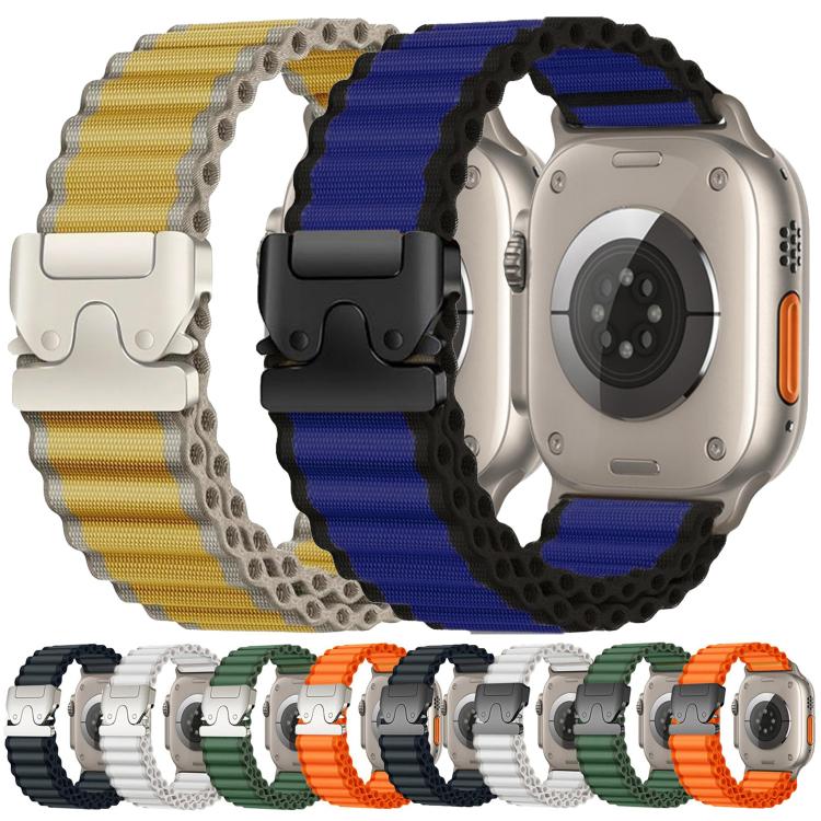 패러슈트 버클 오프로드 와이드 리브드 나일론 시계줄, 애플 워치 46mm / 49mm / 45mm / 44mm용, 애플 워치 42mm / 41mm / 40mm / 38mm용