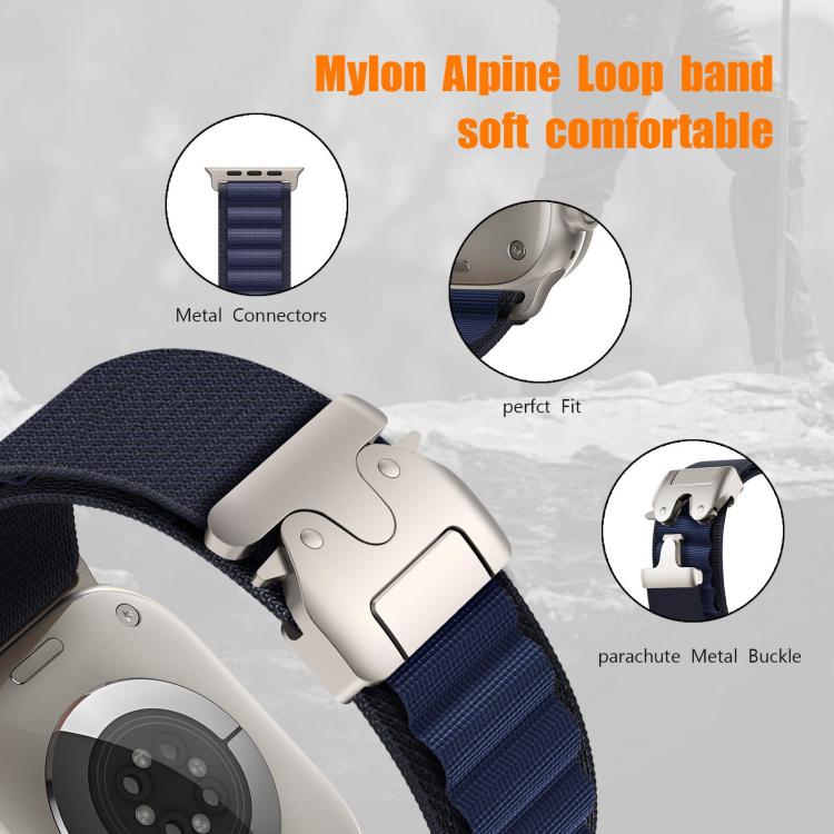 패러슈트 버클 하이 마운틴 나일론 루프 시계줄, 애플 워치 46mm / 49mm / 45mm / 44mm용, 애플 워치 42mm / 41mm / 40mm / 38mm용