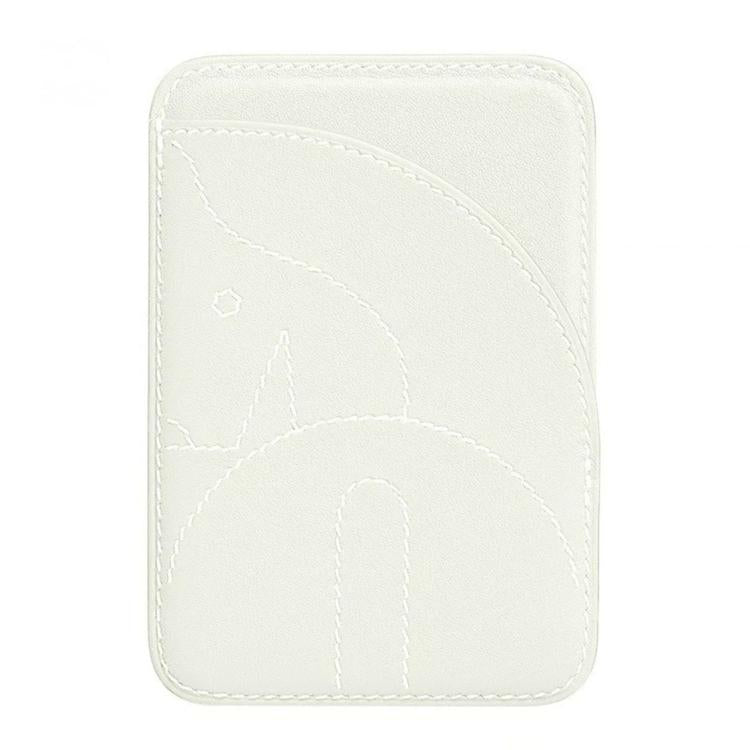 Genuine Leather Embroidered Magnetic Card Bag