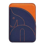 Genuine Leather Embroidered Magnetic Card Bag