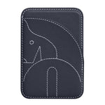 Genuine Leather Embroidered Magnetic Card Bag