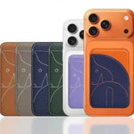 Genuine Leather Embroidered Magnetic Card Bag