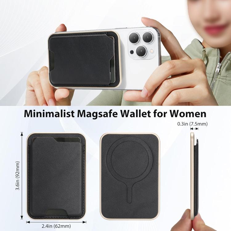 Ultra-Thin Gold-Edged Magnetic Vegan Leather Card Bag