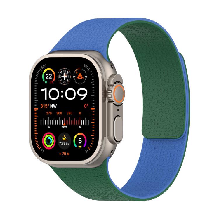 컬러 블로킹 리치 텍스처 마그네틱 실리콘 시계줄, 애플 워치 46mm / 49mm / 45mm / 44mm용, 애플 워치 42mm / 41mm / 40mm / 38mm용