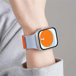 컬러 블로킹 리치 텍스처 마그네틱 실리콘 시계줄, 애플 워치 46mm / 49mm / 45mm / 44mm용, 애플 워치 42mm / 41mm / 40mm / 38mm용
