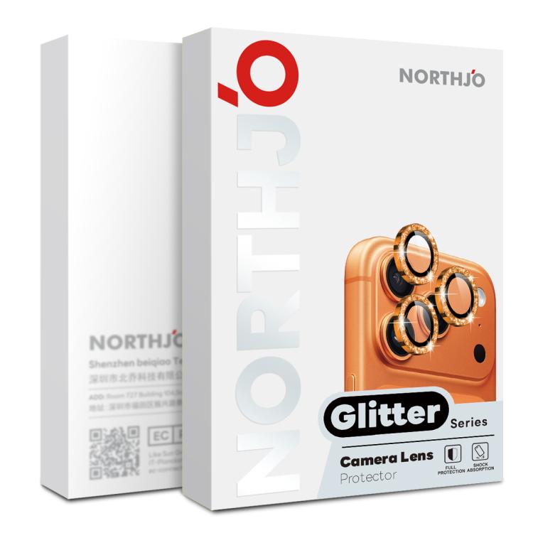 NORTHJO 1세트 카메라 렌즈 보호 글리터 메탈 링 필름, 아이폰 17용