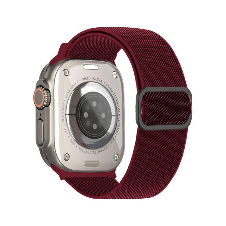 대각선 줄무늬 D링 버클 나일론 탄성 시계 밴드, 애플 워치 46mm / 49mm / 45mm / 44mm용, 애플 워치 42mm / 41mm / 40mm / 38mm용
