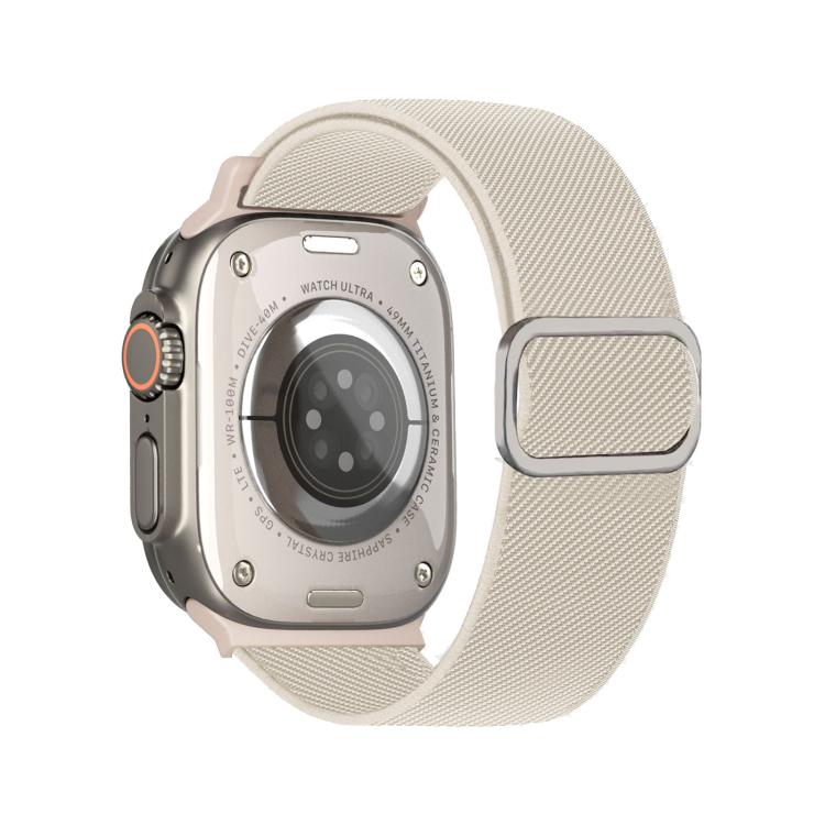 대각선 줄무늬 D링 버클 나일론 탄성 시계 밴드, 애플 워치 46mm / 49mm / 45mm / 44mm용, 애플 워치 42mm / 41mm / 40mm / 38mm용