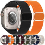 대각선 줄무늬 D링 버클 나일론 탄성 시계 밴드, 애플 워치 46mm / 49mm / 45mm / 44mm용, 애플 워치 42mm / 41mm / 40mm / 38mm용