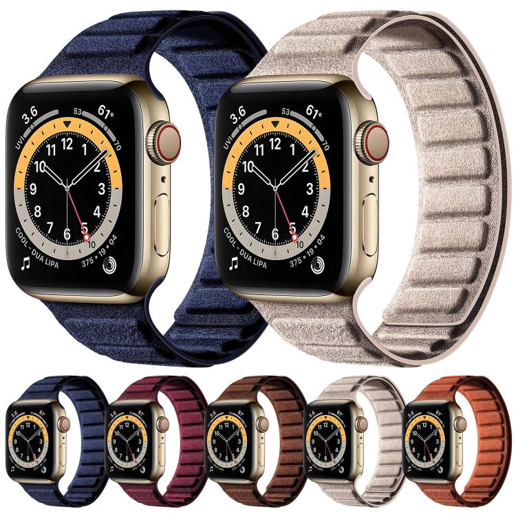 사각 자석 스웨이드 시계 밴드, 애플 워치 46mm / 49mm / 45mm / 44mm용, 애플 워치 42mm / 41mm / 40mm / 38mm용