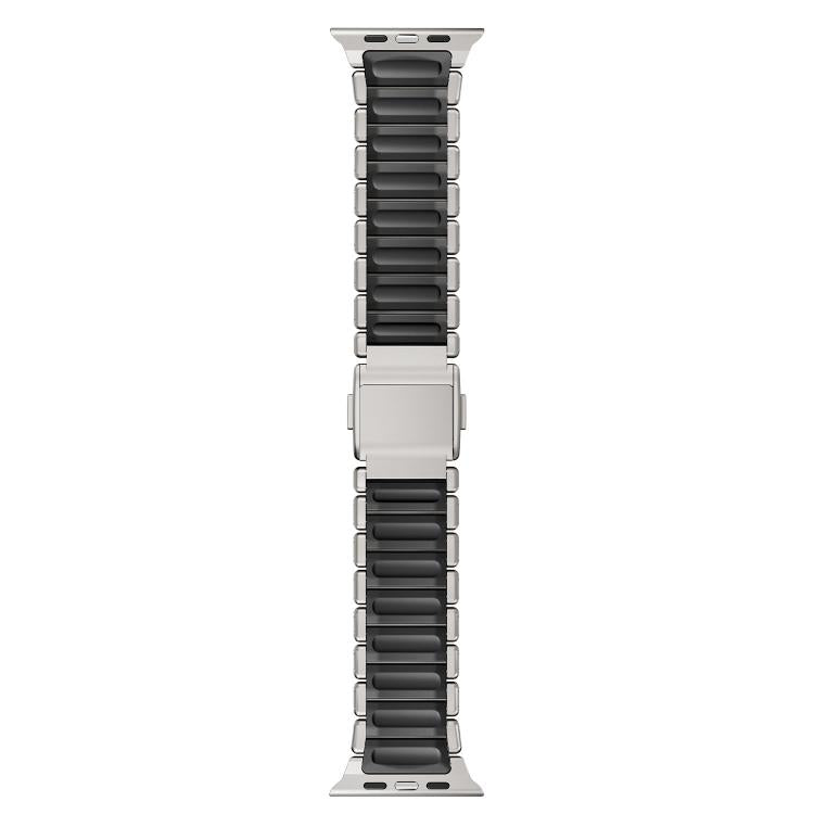자석 버클 단일 비드 실리콘 스테인리스 스틸 시계 밴드, 애플 워치 46mm / 49mm / 45mm / 44mm용