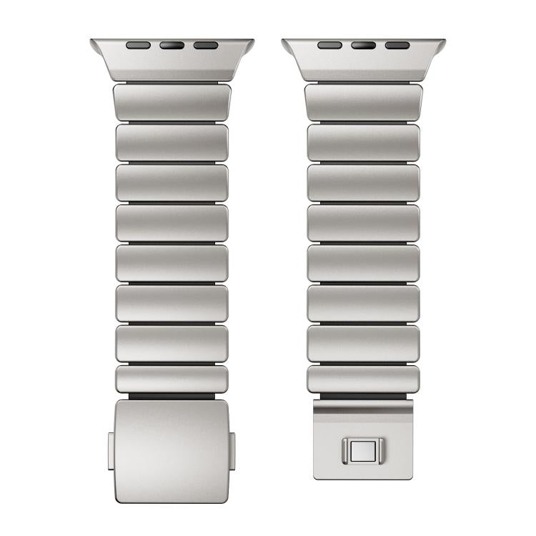 자석 버클 단일 비드 실리콘 스테인리스 스틸 시계 밴드, 애플 워치 46mm / 49mm / 45mm / 44mm용