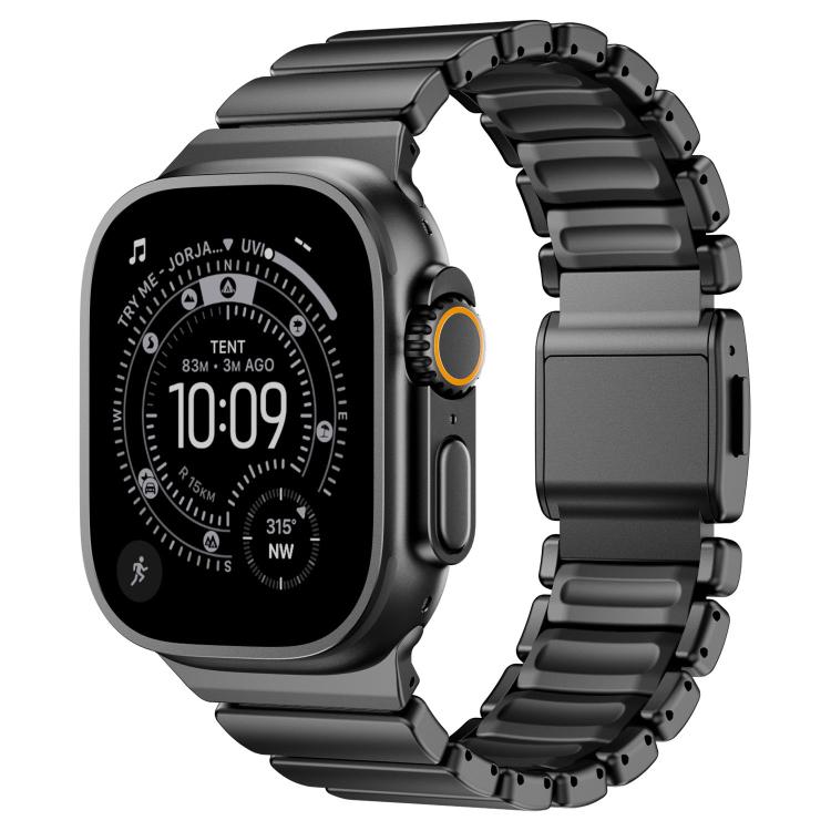 자석 버클 단일 비드 실리콘 스테인리스 스틸 시계 밴드, 애플 워치 46mm / 49mm / 45mm / 44mm용