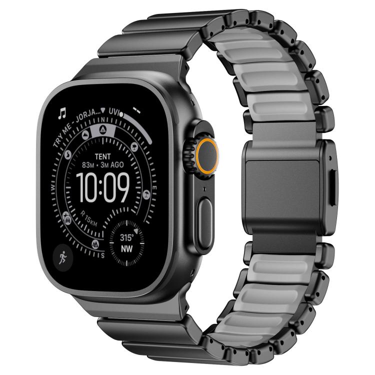 자석 버클 단일 비드 실리콘 스테인리스 스틸 시계 밴드, 애플 워치 46mm / 49mm / 45mm / 44mm용
