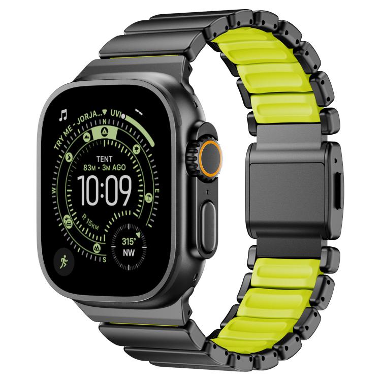 자석 버클 단일 비드 실리콘 스테인리스 스틸 시계 밴드, 애플 워치 46mm / 49mm / 45mm / 44mm용