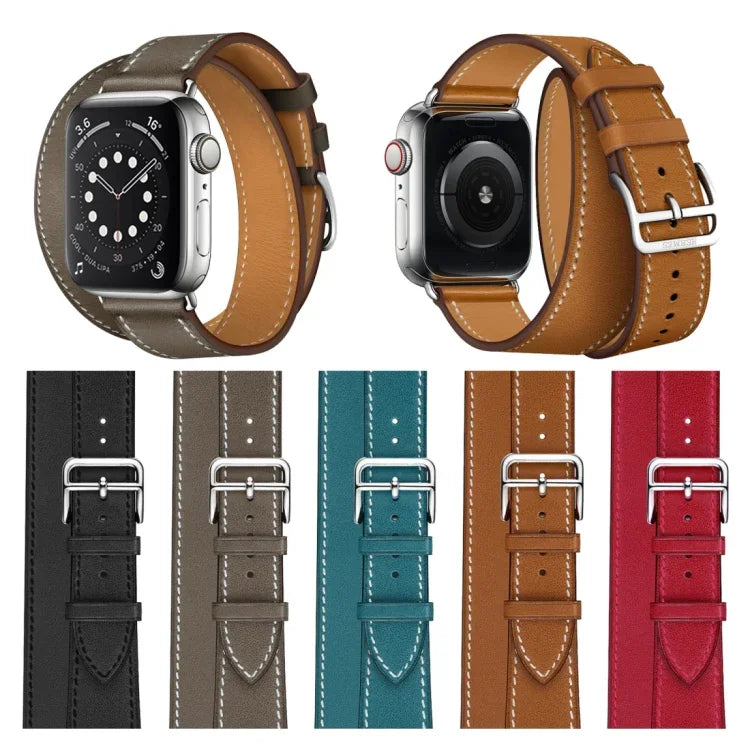 애플 워치 3 / 2 / 1 세대 42mm 범용 가죽 더블 루프 스트랩
