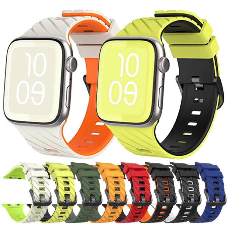 대각선 투톤 실리콘 시계 밴드, 애플 워치 46mm / 49mm / 45mm / 44mm용