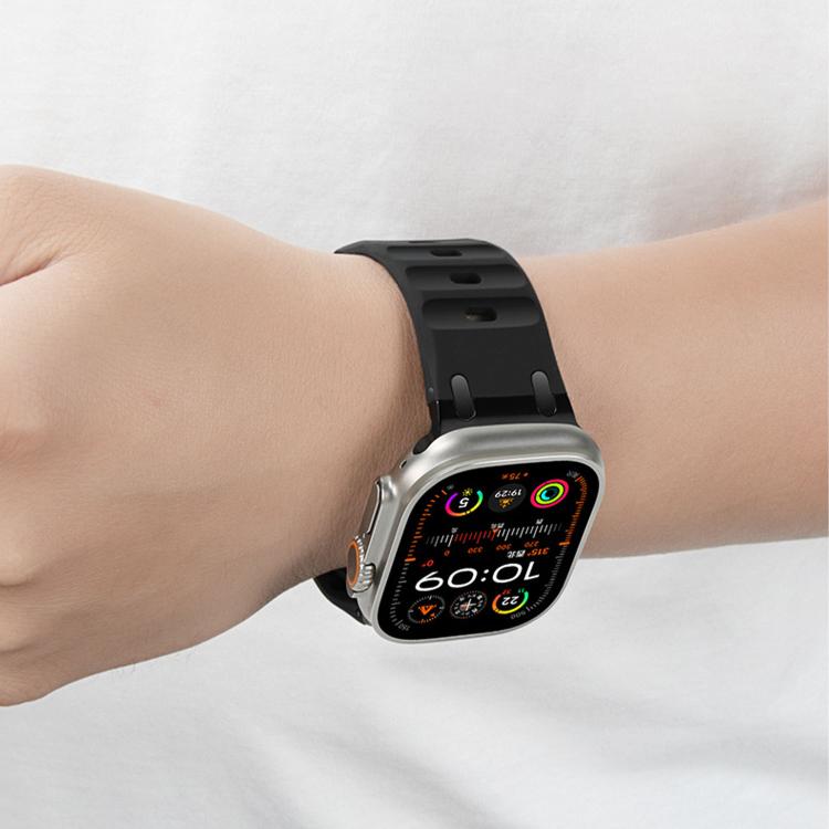 맞춤형 스텝 스타일 단색 실리콘 시계 밴드, 애플 워치 49mm / 46mm / 45mm / 44mm용