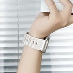 맞춤형 스텝 스타일 단색 실리콘 시계 밴드, 애플 워치 49mm / 46mm / 45mm / 44mm용