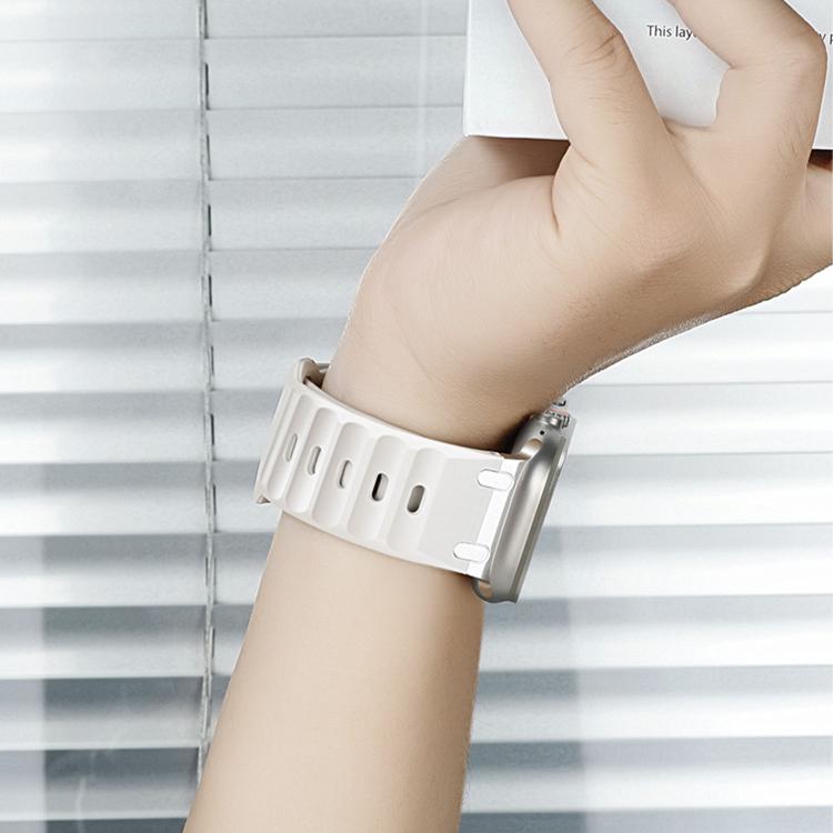 맞춤형 스텝 스타일 단색 실리콘 시계 밴드, 애플 워치 49mm / 46mm / 45mm / 44mm용