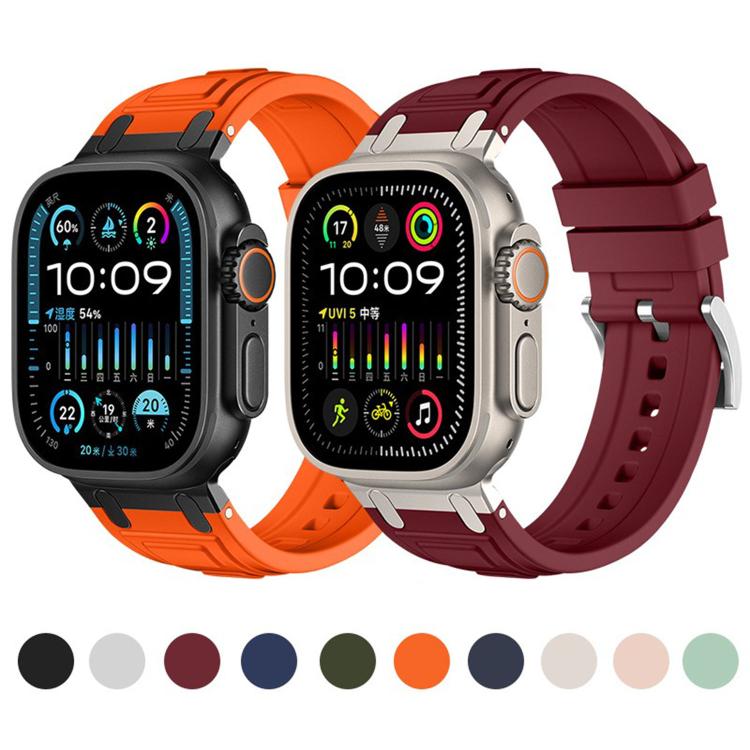 트리플 레이어 아머 실리콘 시계 밴드, 애플 워치 49mm / 46mm / 45mm / 44mm용, 애플 워치 42mm / 41mm / 40mm / 38mm용
