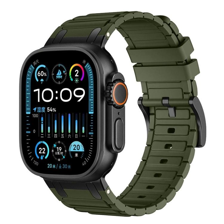 강화된 I자형 텍스처 실리콘 시계 밴드, 애플 워치 49mm / 46mm / 45mm / 44mm용, 애플 워치 42mm / 41mm / 40mm / 38mm용