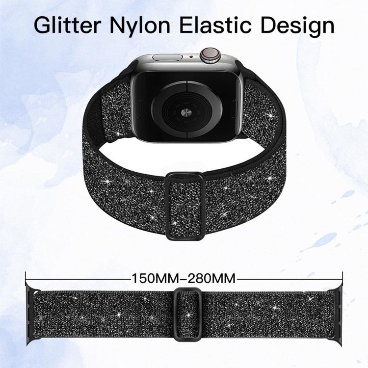 글리터 탄력 나일론 시계 밴드, 애플 워치 49mm / 46mm / 45mm / 44mm용, 애플 워치 42mm / 41mm / 40mm / 38mm용