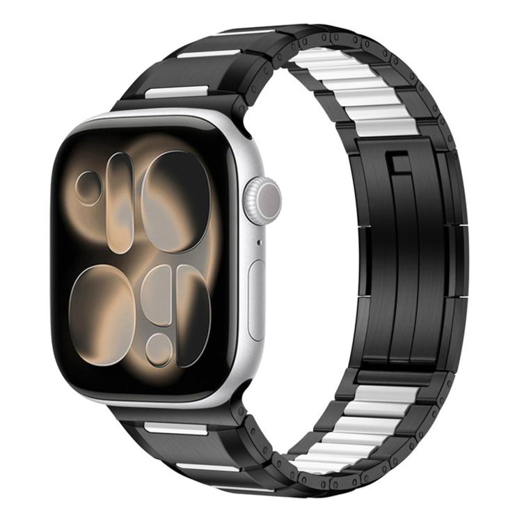 다면 고무 인레이 스테인리스 스틸 시계 밴드, 애플 워치 46mm / 49mm / 45mm / 44mm용, 애플 워치 42mm / 41mm / 40mm / 38mm용