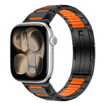 다면 고무 인레이 스테인리스 스틸 시계 밴드, 애플 워치 46mm / 49mm / 45mm / 44mm용, 애플 워치 42mm / 41mm / 40mm / 38mm용