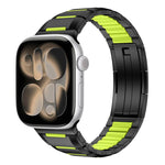 다면 고무 인레이 스테인리스 스틸 시계 밴드, 애플 워치 46mm / 49mm / 45mm / 44mm용, 애플 워치 42mm / 41mm / 40mm / 38mm용