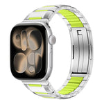 다면 고무 인레이 스테인리스 스틸 시계 밴드, 애플 워치 46mm / 49mm / 45mm / 44mm용, 애플 워치 42mm / 41mm / 40mm / 38mm용