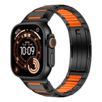 다면 고무 인레이 스테인리스 스틸 시계 밴드, 애플 워치 46mm / 49mm / 45mm / 44mm용, 애플 워치 42mm / 41mm / 40mm / 38mm용