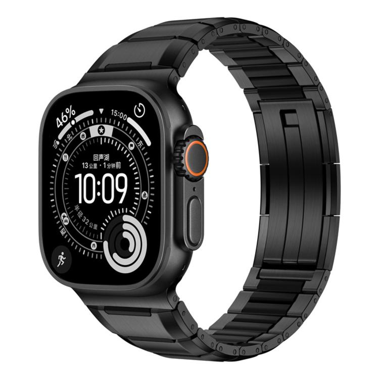 다면 고무 인레이 스테인리스 스틸 시계 밴드, 애플 워치 46mm / 49mm / 45mm / 44mm용, 애플 워치 42mm / 41mm / 40mm / 38mm용