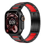 다면 고무 인레이 스테인리스 스틸 시계 밴드, 애플 워치 46mm / 49mm / 45mm / 44mm용, 애플 워치 42mm / 41mm / 40mm / 38mm용