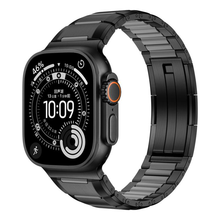 다면 고무 인레이 스테인리스 스틸 시계 밴드, 애플 워치 46mm / 49mm / 45mm / 44mm용, 애플 워치 42mm / 41mm / 40mm / 38mm용