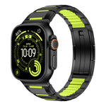 다면 고무 인레이 스테인리스 스틸 시계 밴드, 애플 워치 46mm / 49mm / 45mm / 44mm용, 애플 워치 42mm / 41mm / 40mm / 38mm용