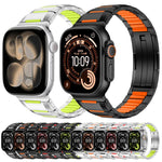 다면 고무 인레이 스테인리스 스틸 시계 밴드, 애플 워치 46mm / 49mm / 45mm / 44mm용, 애플 워치 42mm / 41mm / 40mm / 38mm용