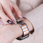 다면 고무 인레이 스테인리스 스틸 시계 밴드, 애플 워치 46mm / 49mm / 45mm / 44mm용, 애플 워치 42mm / 41mm / 40mm / 38mm용