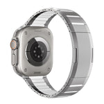 곡선형 투톤 사이드 릴리스 스테인리스 스틸 시계 밴드, 애플 워치 49mm / 46mm / 45mm / 44mm용, 애플 워치 42mm / 41mm / 40mm / 38mm용