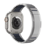 곡선형 투톤 사이드 릴리스 스테인리스 스틸 시계 밴드, 애플 워치 49mm / 46mm / 45mm / 44mm용, 애플 워치 42mm / 41mm / 40mm / 38mm용