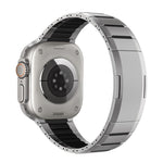 곡선형 투톤 사이드 릴리스 스테인리스 스틸 시계 밴드, 애플 워치 49mm / 46mm / 45mm / 44mm용, 애플 워치 42mm / 41mm / 40mm / 38mm용